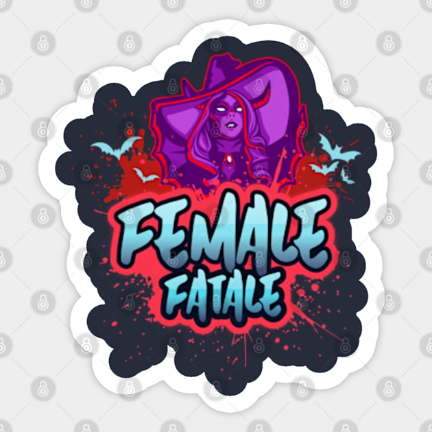 Halloween Female Vampire Sticker by bert englefield 